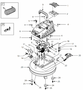 Page A Diagram and Parts List for FP208100DQ 2007 Campbell Hausfeld Compressor